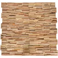 Super Merchant Panneaux de revêtement mural 3D 10 pcs 1,08 m² Bois de teck