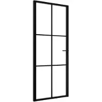vidaXL Porte intérieure verre ESG et aluminium 83x201,5 cm noir