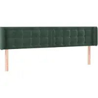 vidaXL Tête de lit avec oreilles vert foncé 203x16x78/88 cm velours