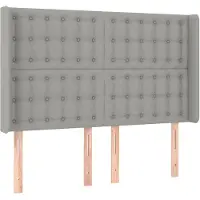 vidaXL Tête de lit avec oreilles gris clair 147x16x118/128 cm Tissu