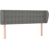 vidaXL Tête de lit avec oreilles gris foncé 147x23x78/88 cm Tissu