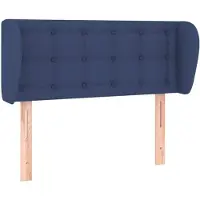 vidaXL Tête de lit avec oreilles Bleu 93x23x78/88 cm Tissu