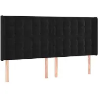 vidaXL Tête de lit avec oreilles noir 163x16x118/128 cm velours