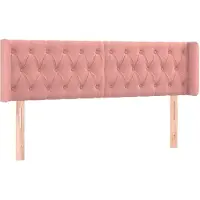 vidaXL Tête de lit avec oreilles rose 163x16x78/88 cm velours