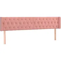vidaXL Tête de lit avec oreilles rose 183x16x78/88 cm velours