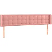 vidaXL Tête de lit avec oreilles rose 183x16x78/88 cm velours
