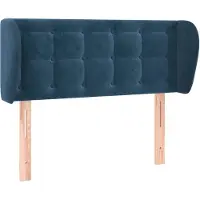 vidaXL Tête de lit avec oreilles bleu foncé 103x23x78/88 cm velours