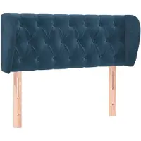 vidaXL Tête de lit avec oreilles bleu foncé 93x23x78/88 cm velours