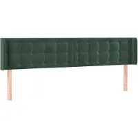 vidaXL Tête de lit avec oreilles vert foncé 183x16x78/88 cm velours