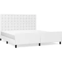 vidaXL Cadre de lit avec tête de lit blanc 160x200 cm similicuir