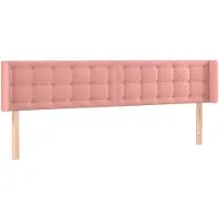 vidaXL Tête de lit avec oreilles rose 163x16x78/88 cm velours