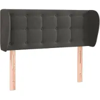 vidaXL Tête de lit avec oreilles gris foncé 83x23x78/88 cm velours