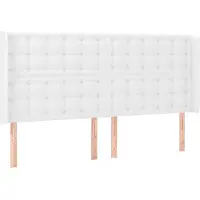 vidaXL Tête de lit avec oreilles blanc 163x16x118/128 cm similicuir