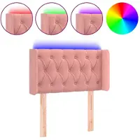 vidaXL LED Tête de lit rose 83x16x78/88 cm velours