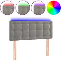 vidaXL Tête de lit LED gris clair 80x5x78/88 cm velours