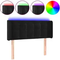vidaXL LED Tête de lit noir 83x16x78/88 cm velours