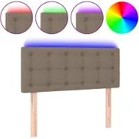 vidaXL Tête de lit LED Taupe 90x5x78/88 cm Tissu