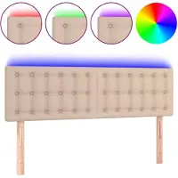 vidaXL Tête de lit LED cappuccino brun 144x5x78/88 cm similicuir