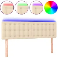 vidaXL Tête de lit LED Crème 144x5x78/88 cm Tissu