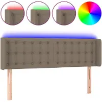 vidaXL Tête de lit LED Taupe 147x16x78/88 cm Tissu