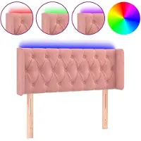 vidaXL LED Tête de lit rose 103x16x78/88 cm velours
