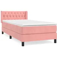 vidaXL Lit boxspring avec matelas rose 100x200 cm velours
