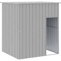 vidaXL niche avec toit 165x153x181 cm acier galvanisé gris