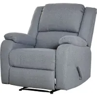 HOMCOM Fauteuil de relaxation avec fonction allongée - Fauteuil TV confortable avec pochette latérale - Polyester lin - Gris - 90 x 96 x 98 cm