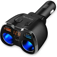 Caliber Chargeur de voiture - Cigarette plus légère Splitter - 2x USB - 1x USB -c - 12/24 V - Chargeur rapide (PS23)