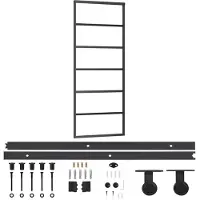 vidaXL Porte coulissante avec ferrure verre ESG & aluminium 76x205 cm