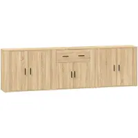 vidaXL Sideboards 3 pcs. chêne Sonoma bois composite