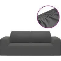 vidaXL Housse extensible canapé 2places Anthracite Jersey de polyester