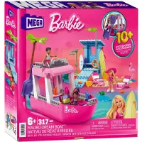 Barbie MEGA Malibu Bateau de rêve - Fauteuil lounge, télévision, coin salon, toboggan et pont soleil - dès 6 ans