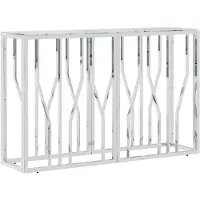 vidaXL Table console 110x30x70 cm acier inoxydable et verre