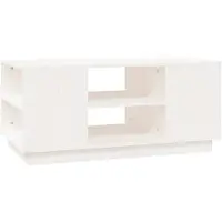 vidaXL Table basse blanche 90x49x40,5 cm pin massif