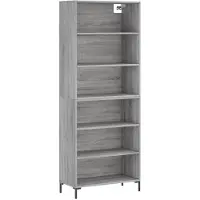 vidaXL Highboard Gris Sonoma 69,5x32,5x180 cm Matériau dérivé du bois