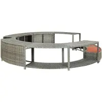 vidaXL Bordure de spa Gris Poly rotin
