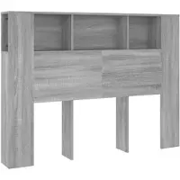 vidaXL Tête de lit avec étagères Gris Sonoma 140x18,5x104,5 cm