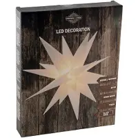 Svenska Living : Étoile de Noël en plastique blanc, 35 cm, avec éclairage LED et minuterie