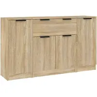 vidaXL Sideboards 3 pcs. chêne Sonoma bois composite