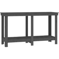 vidaXL Établi Gris 140x50x80 cm Pin massif