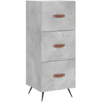 vidaXL Sideboard gris béton 34,5x34x90 cm Bois composite