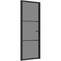 vidaXL Porte intérieure 76x201,5 cm noire verre ESG et aluminium