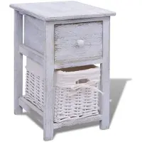 vidaXL Table de chevet Bois Blanc
