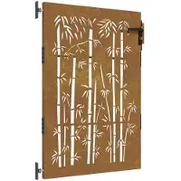 vidaXL Portail de jardin 85x125 cm acier corten design de bambou