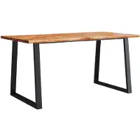 vidaXL Table de salle à manger bord d'arbre 160x80x75 cm bois massif acacia