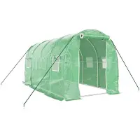 vidaXL Serre avec cadre en acier vert 8 m² 4x2x2 m