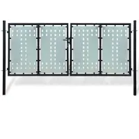 vidaXL Portail de clôture noir à une porte 300x125 cm