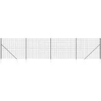 vidaXL Clôture grillagée avec douilles de sol Anthracite 1,6x10 m