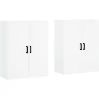vidaXL Armoires murales 2 pcs. Blanc 69,5x34x90 cm